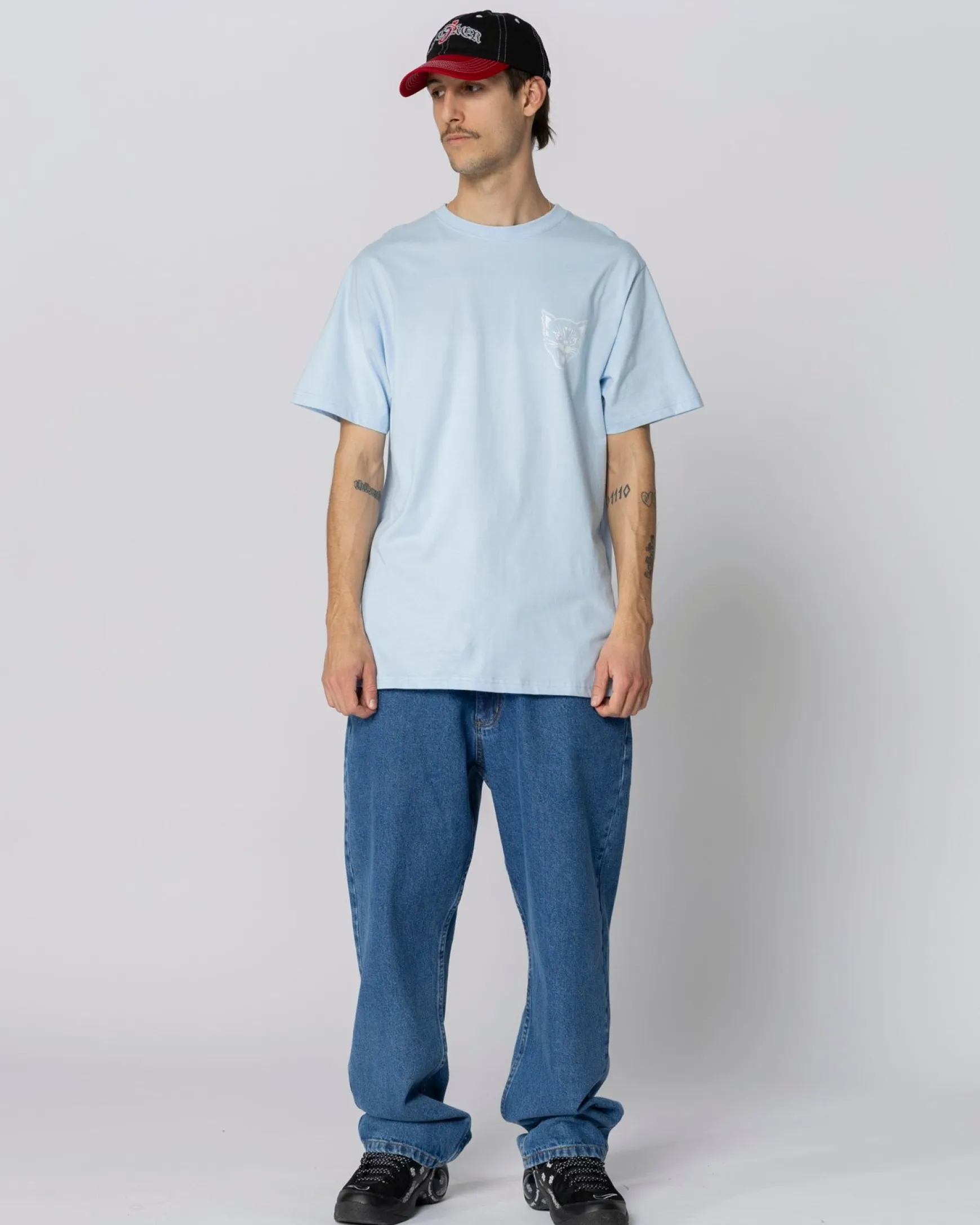 Jacker Black Cats T-Shirt-Baby Blue