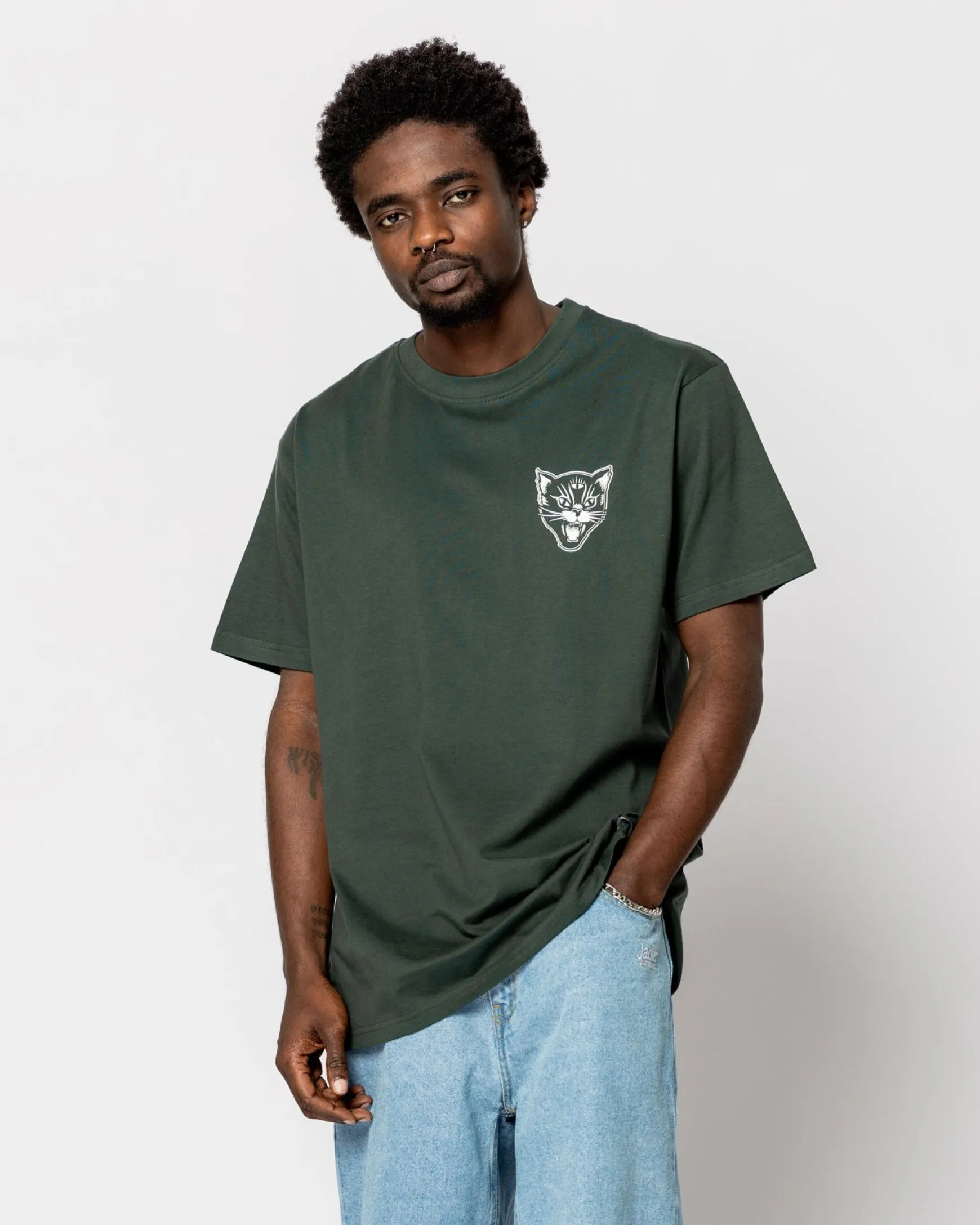 Jacker Black Cats-T-Shirt-Dark Green