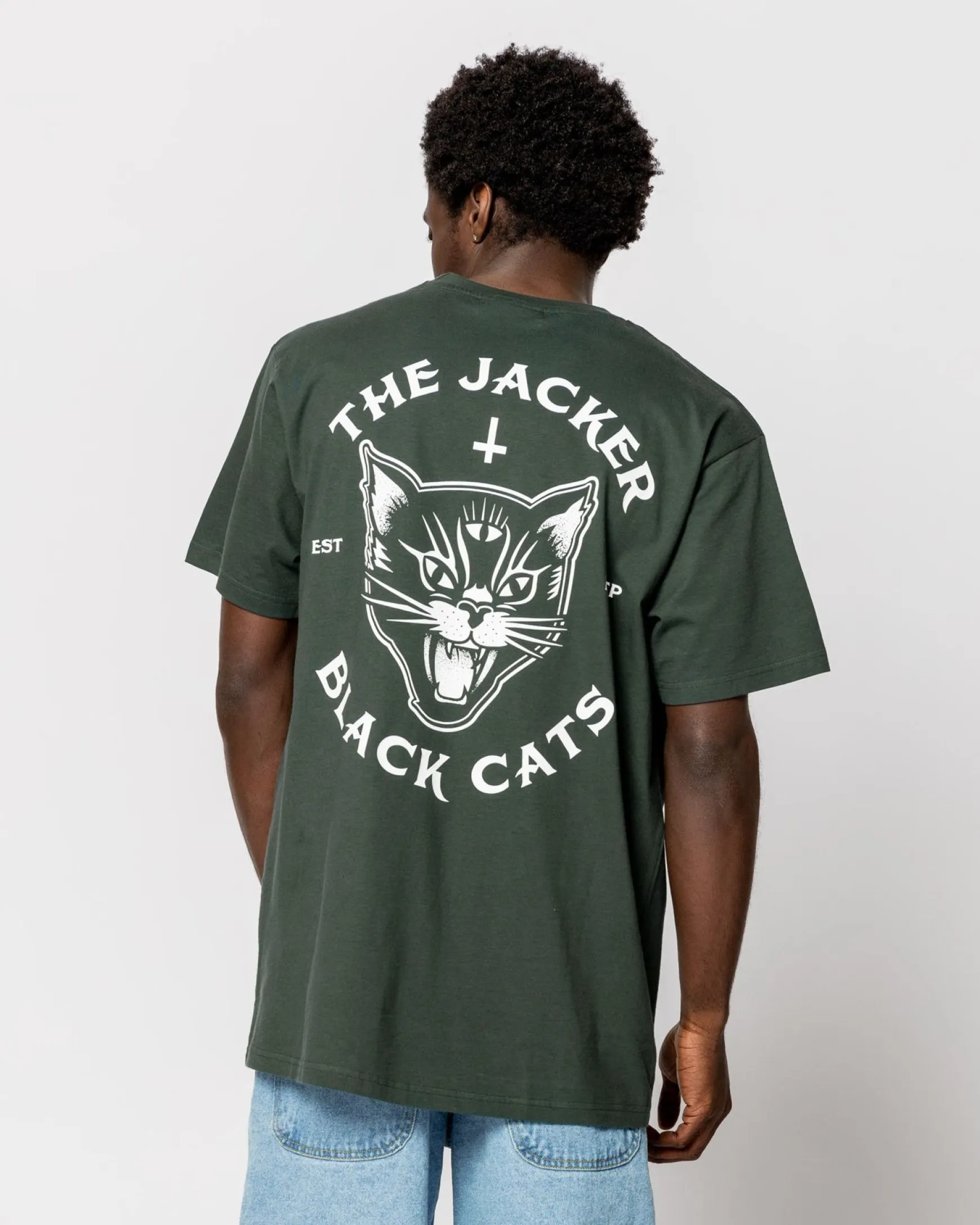 Jacker Black Cats-T-Shirt-Dark Green