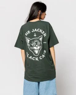 Jacker Black Cats-T-Shirt-Dark Green