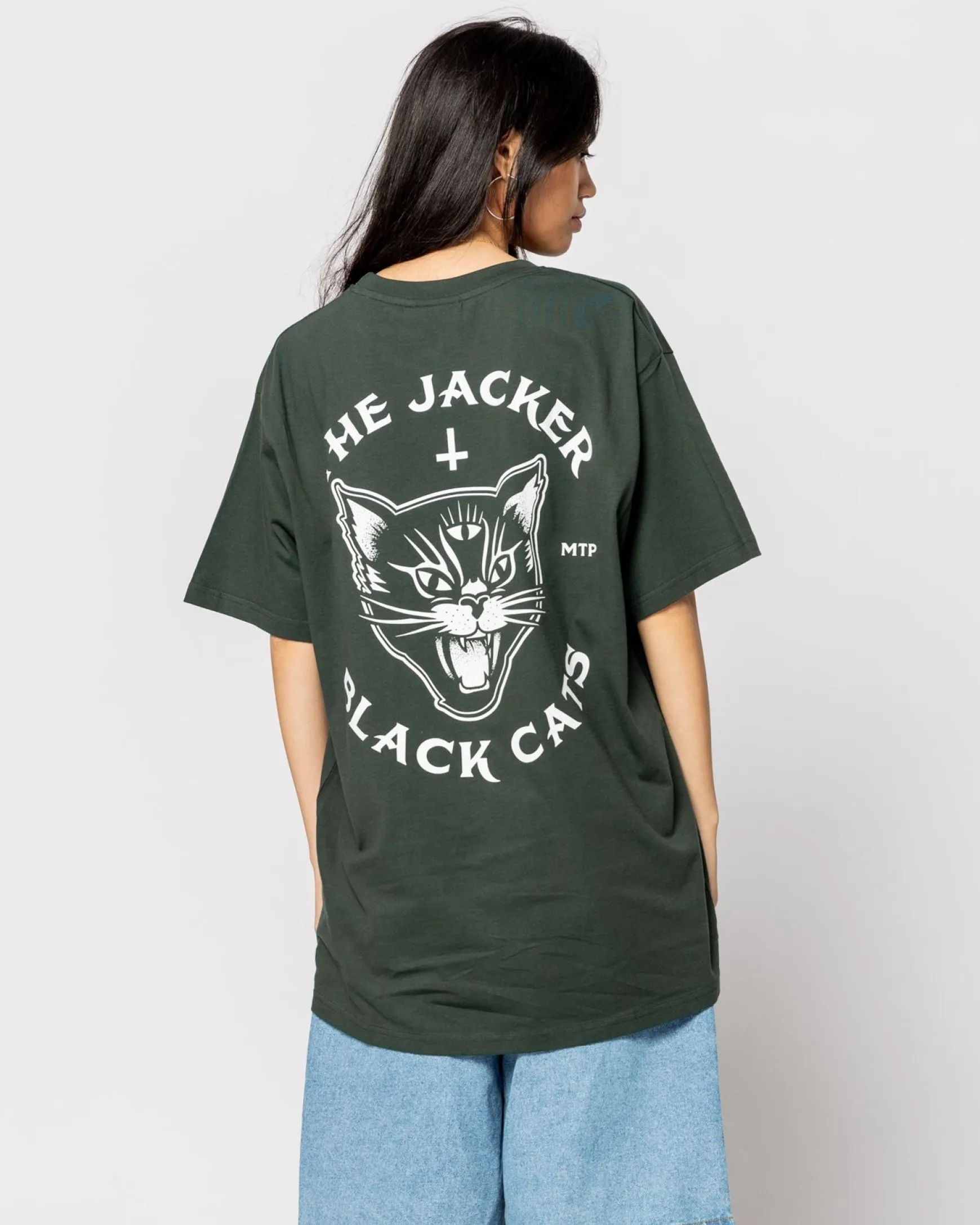 Jacker Black Cats-T-Shirt-Dark Green