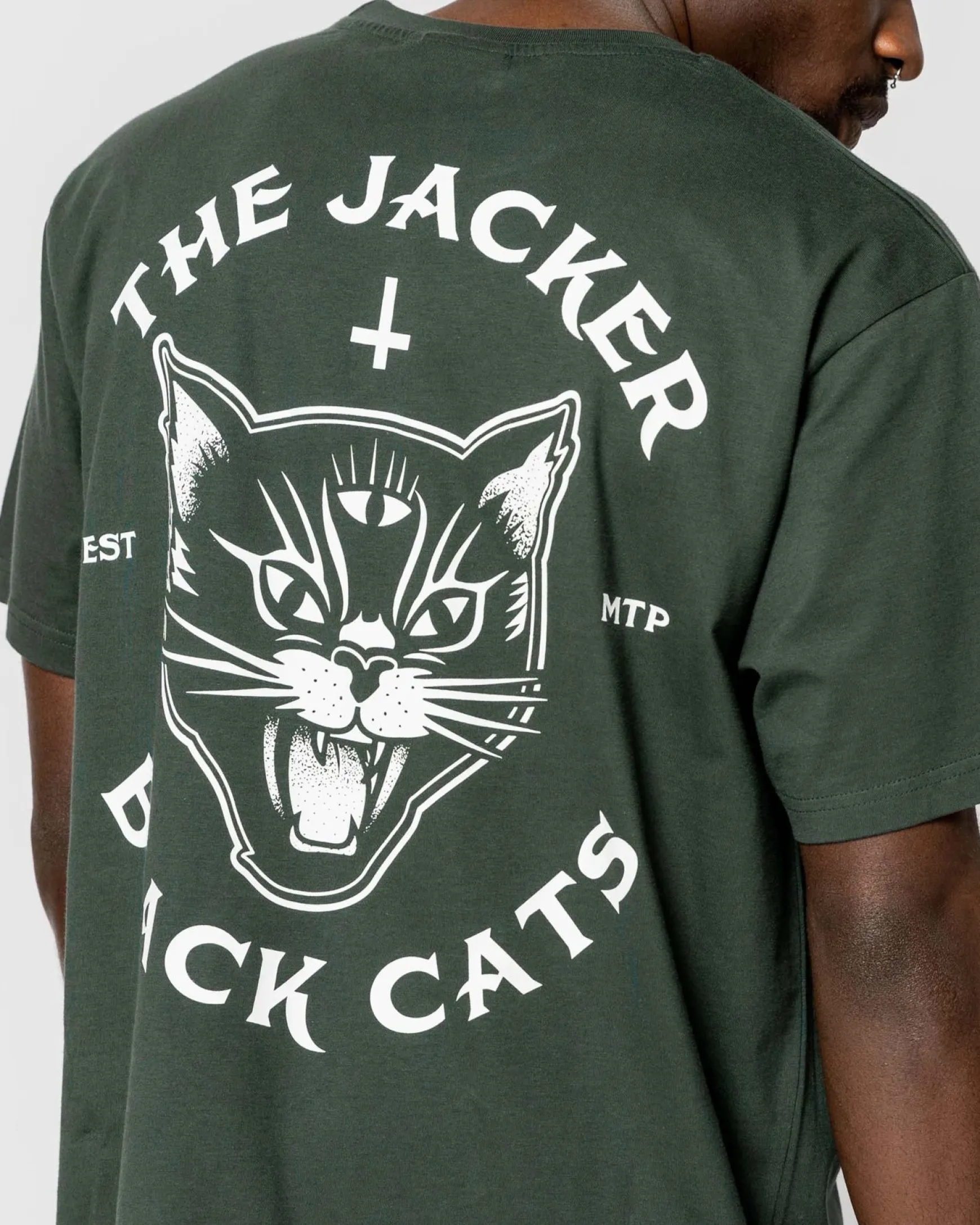 Jacker Black Cats-T-Shirt-Dark Green
