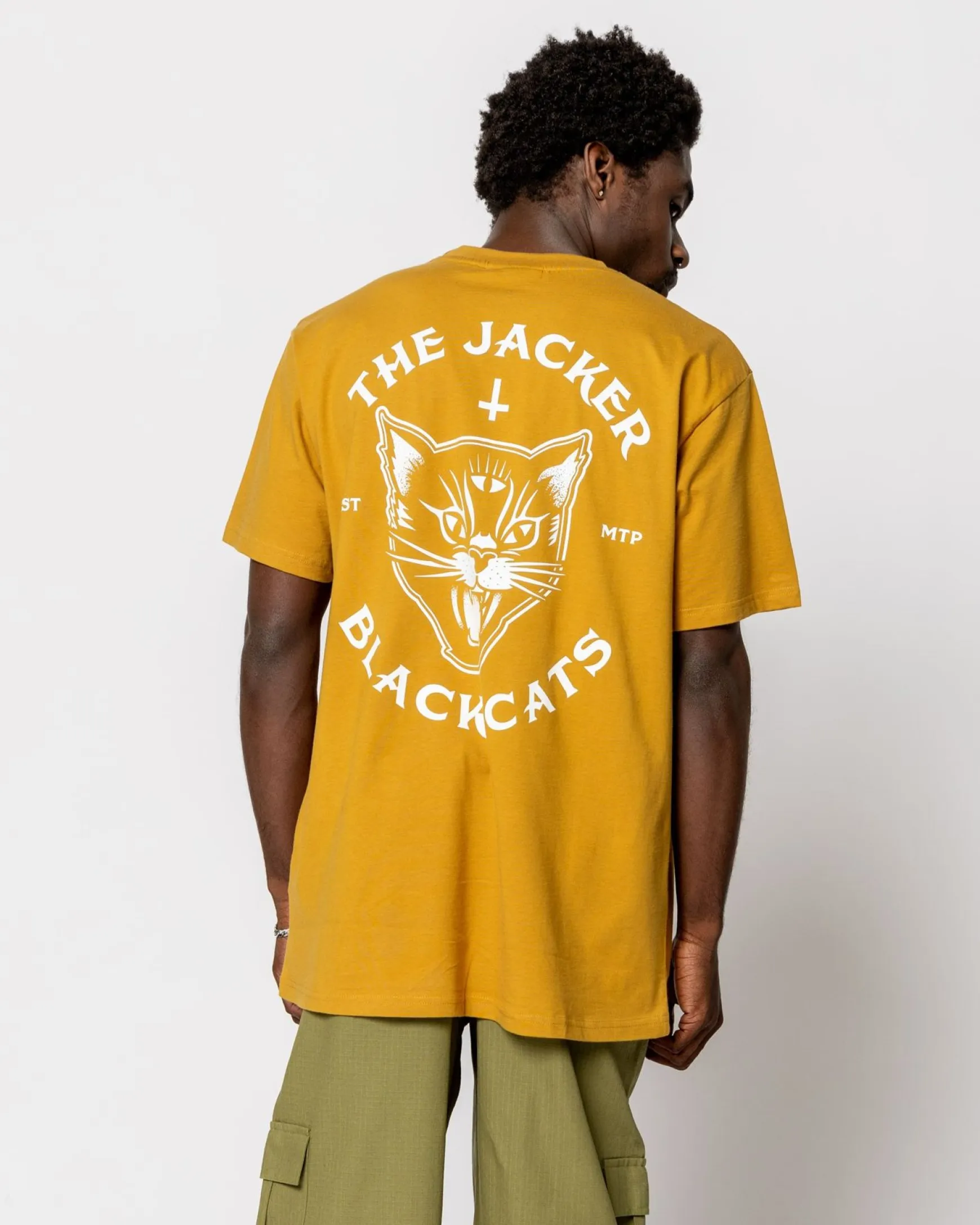 Jacker Black Cats-T-Shirt-Mustard