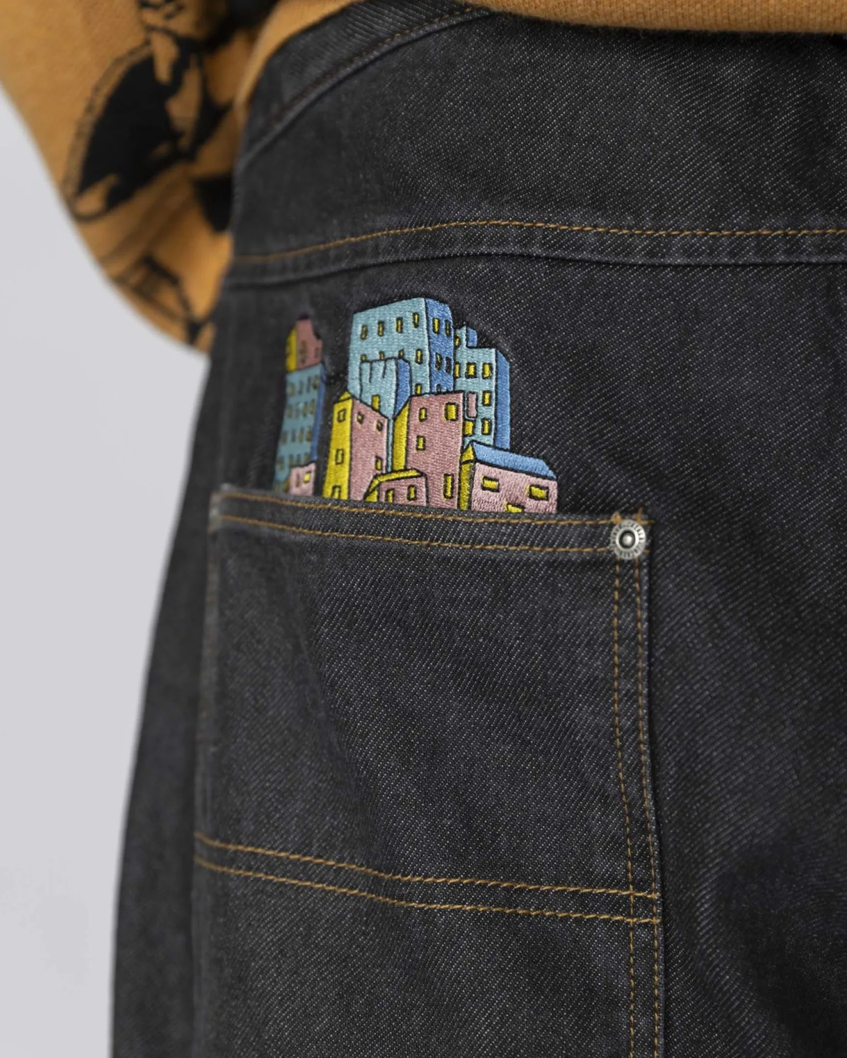 Jacker City Tour Denim Baggy Pant-Black