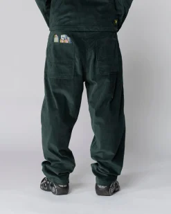 Jacker City Tour Extra Baggy Pant Corduroy-Dark Green