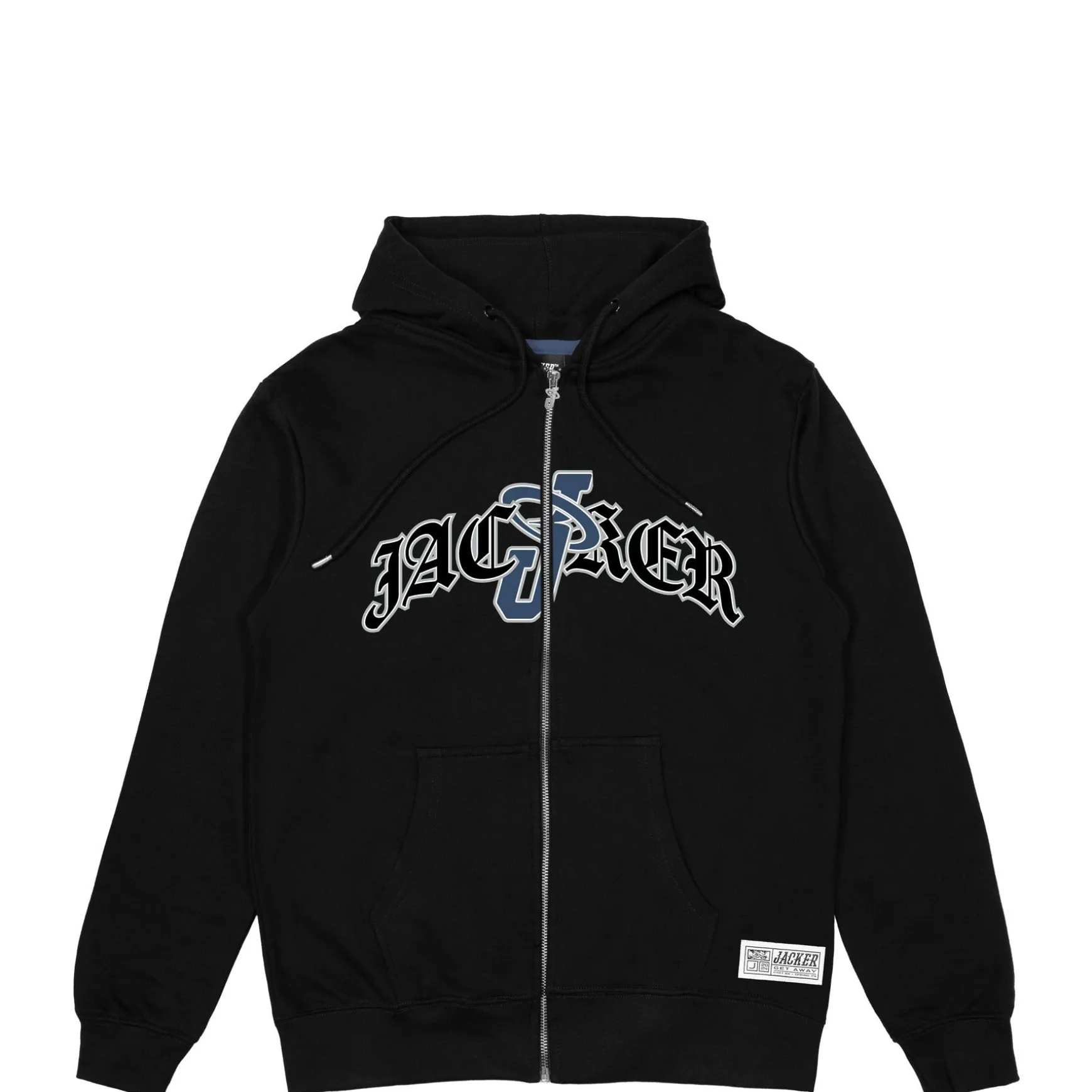 Jacker Double Jay Zipped Hoodie-Black