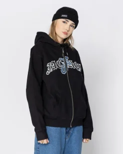 Jacker Double Jay Zipped Hoodie-Black