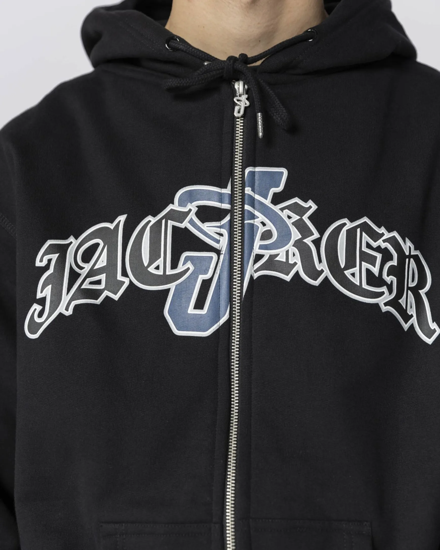 Jacker Double Jay Zipped Hoodie-Black