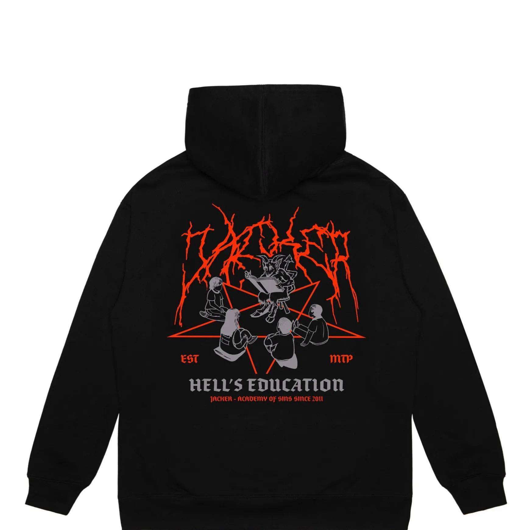 Jacker Hell'S Education-Hoodie-Black