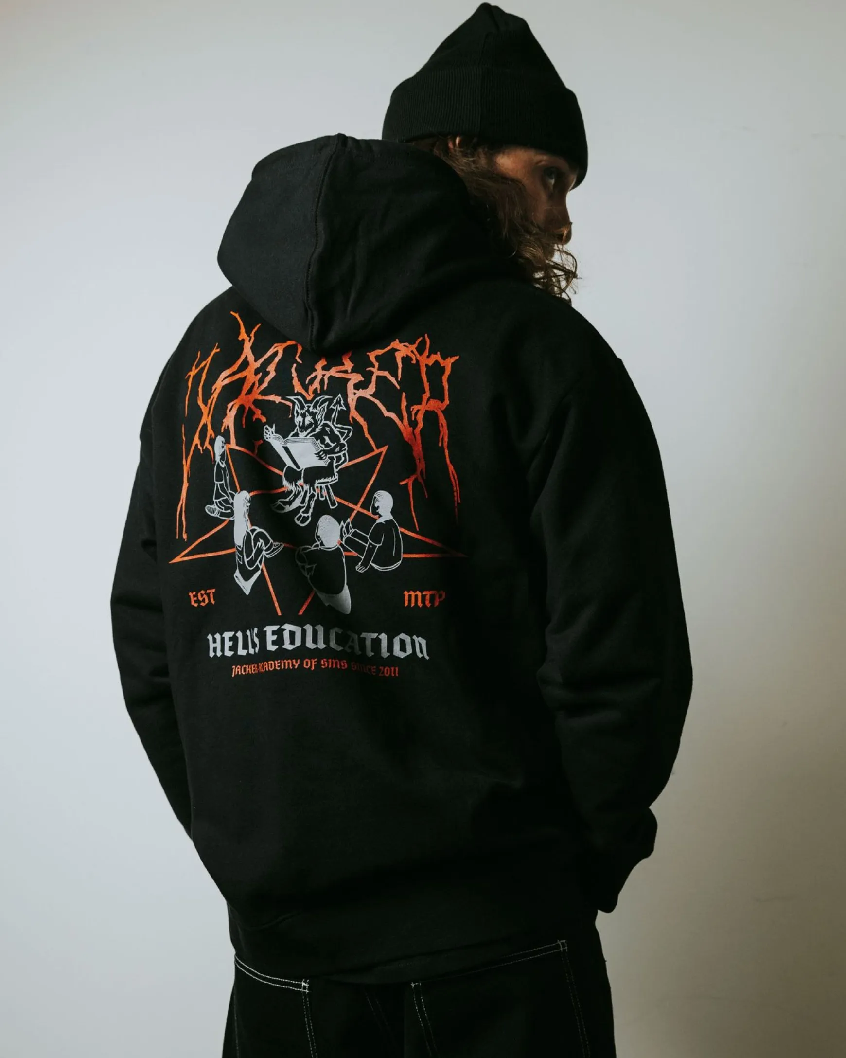 Jacker Hell'S Education-Hoodie-Black