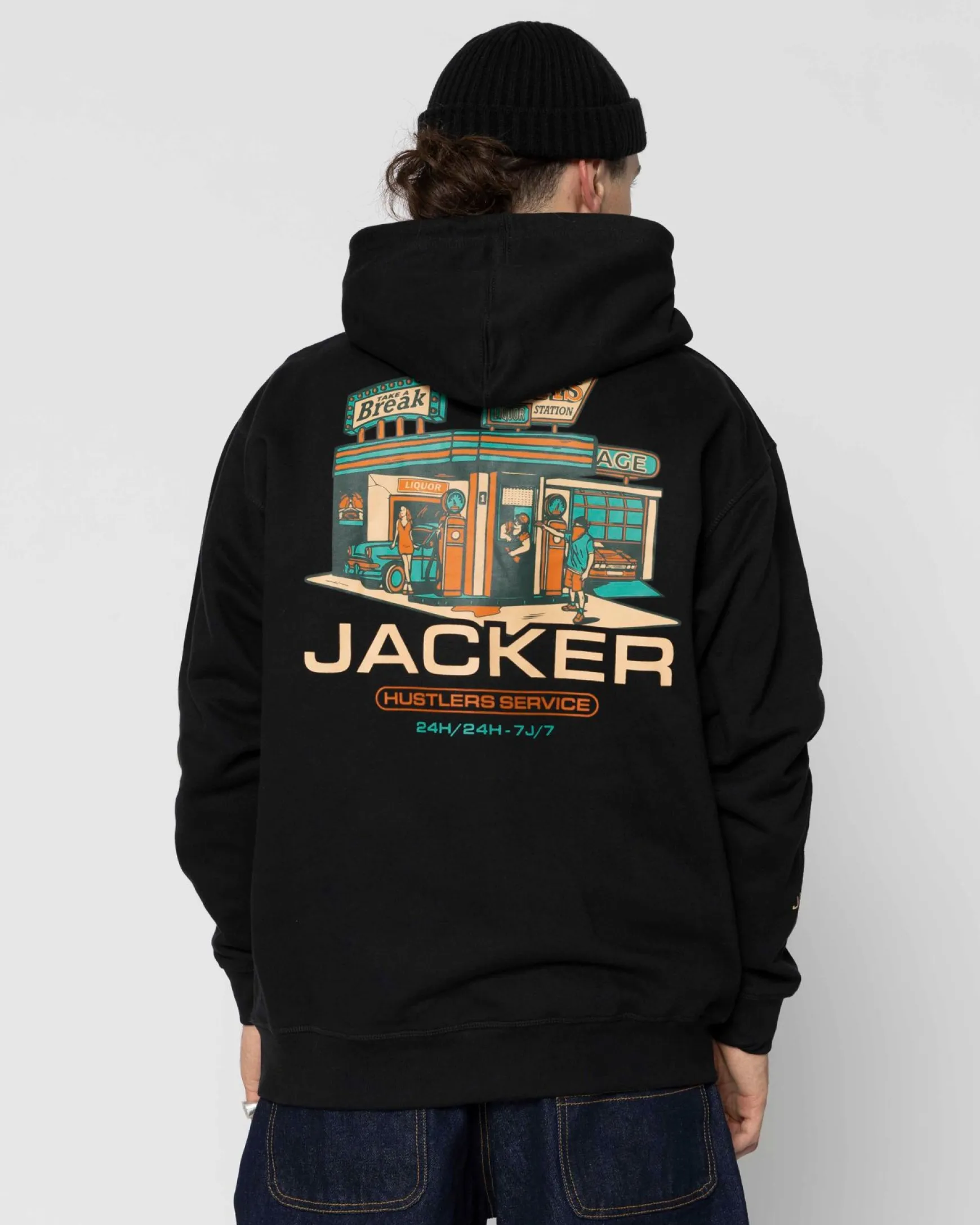 Jacker Hustler Service-Hoodie-Black