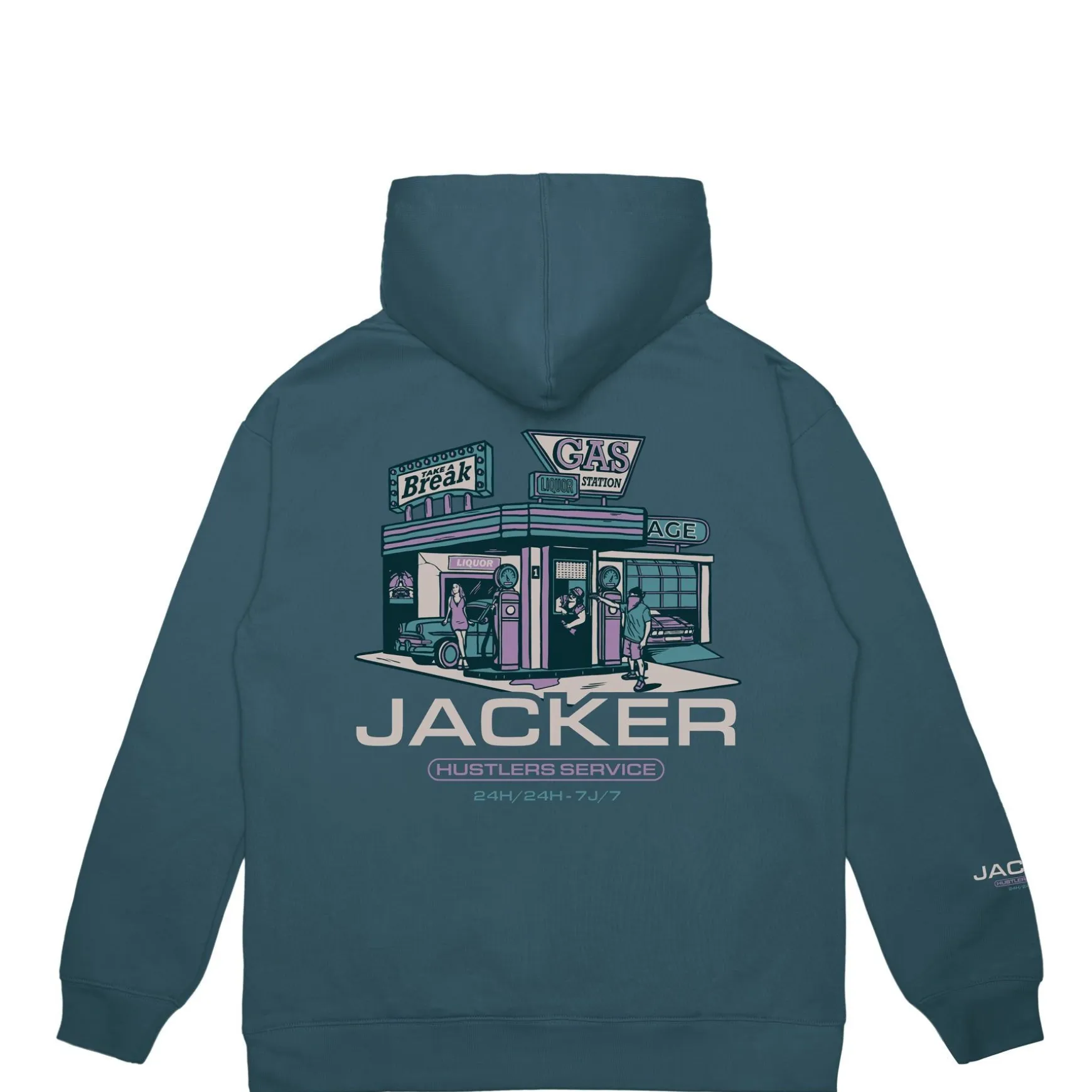Jacker Hustler Service-Hoodie-Blue