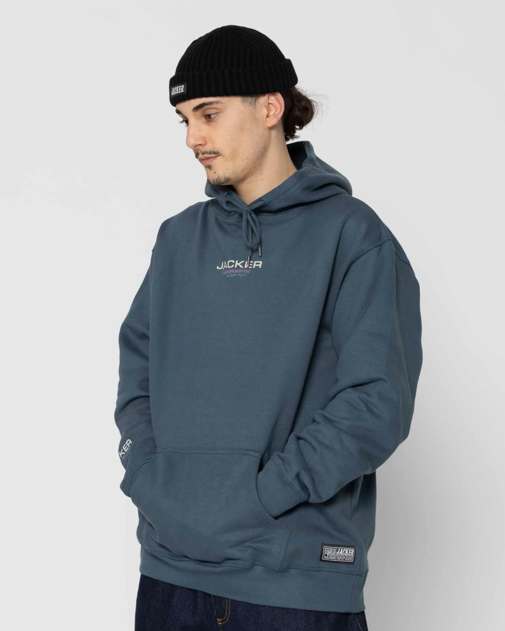 Jacker Hustler Service-Hoodie-Blue