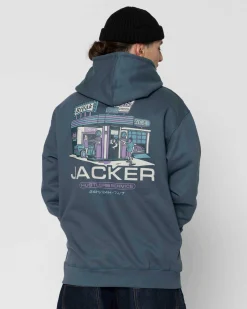Jacker Hustler Service-Hoodie-Blue