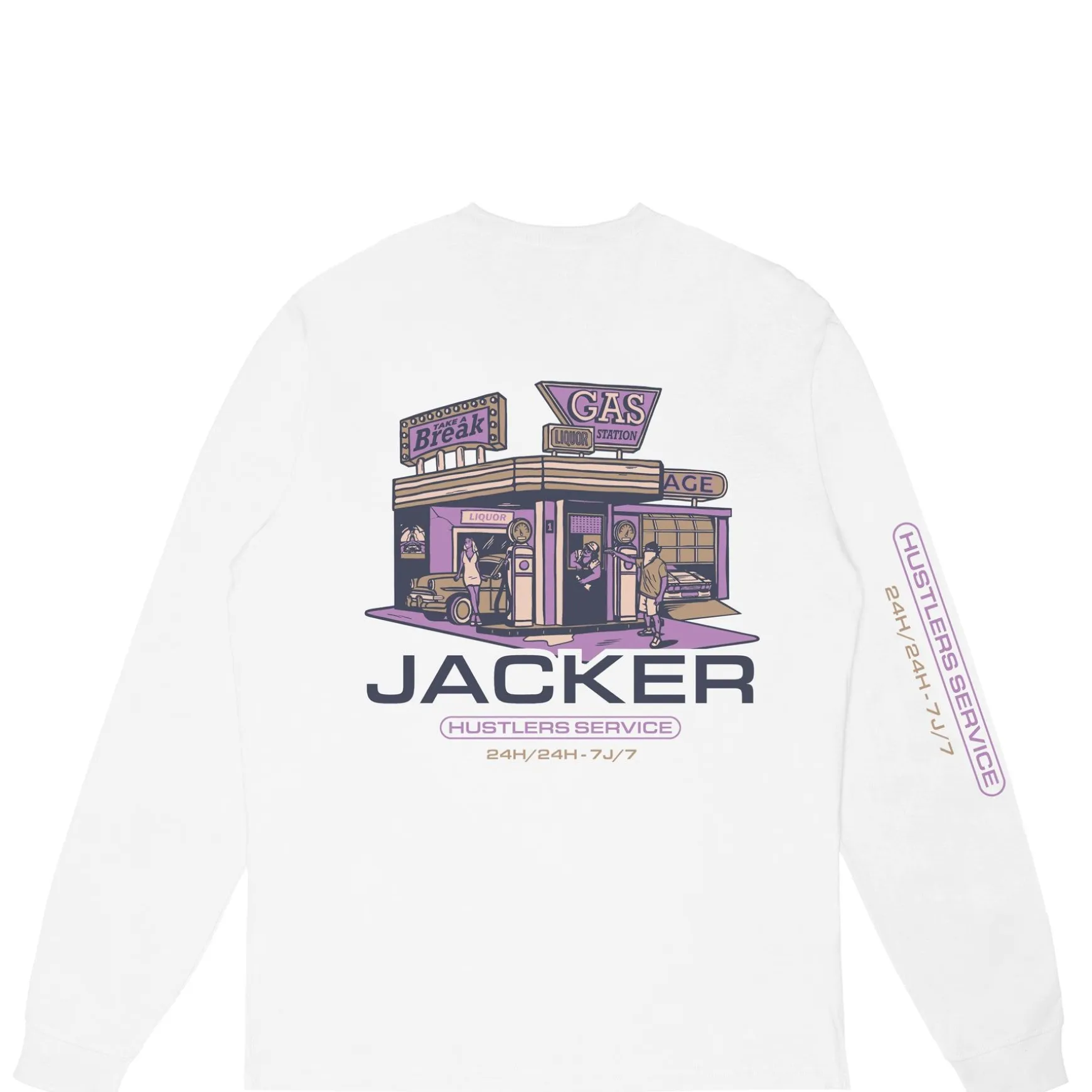 Jacker Hustler Service-Long Sleeves-White