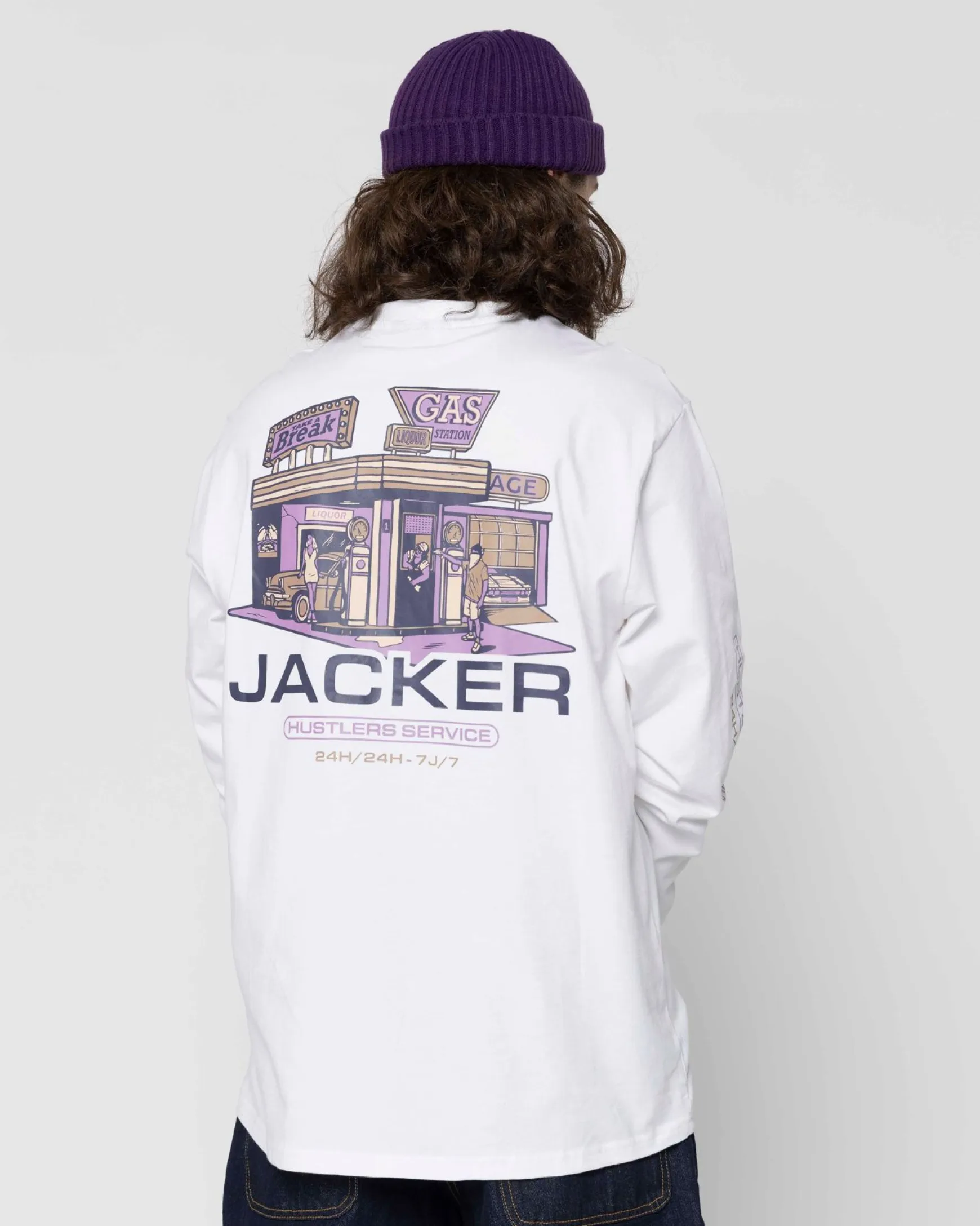 Jacker Hustler Service-Long Sleeves-White
