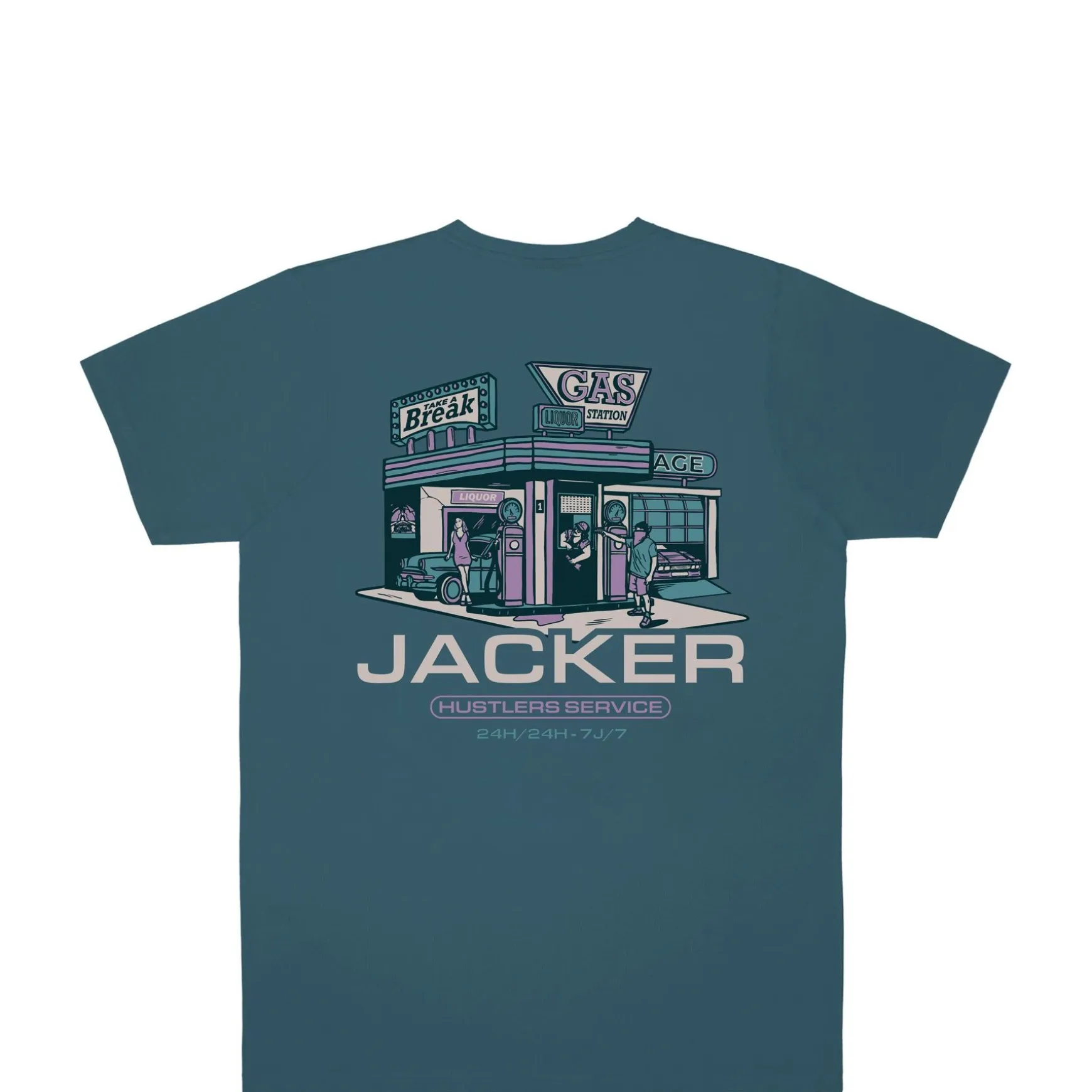 Jacker Hustler Service-T-Shirt-Blue