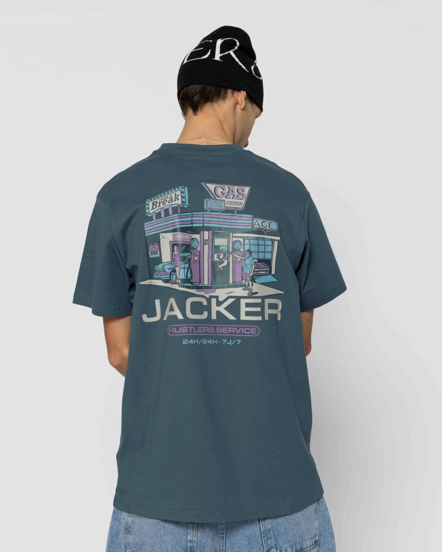 Jacker Hustler Service-T-Shirt-Blue