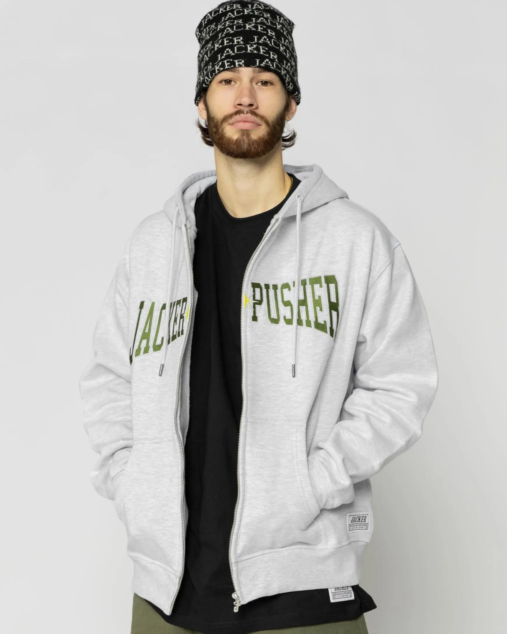 Jacker X Pusher-Hoodie-Heather Grey