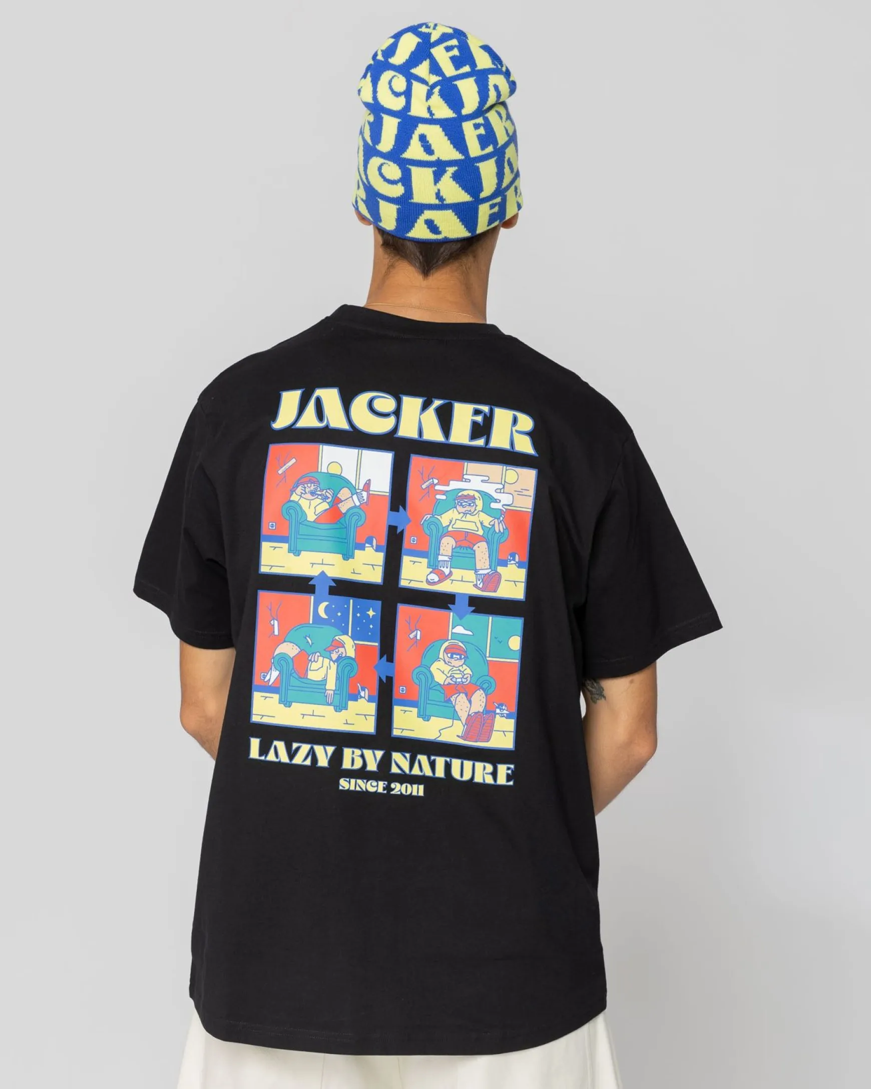 Jacker Lazy-T-Shirt-Black