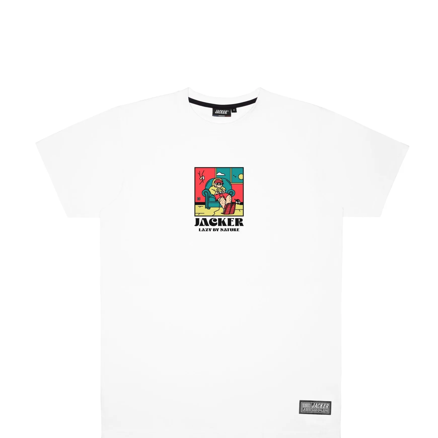 Jacker Lazy-T-Shirt-White
