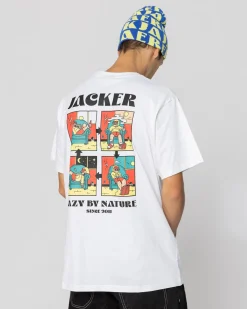Jacker Lazy-T-Shirt-White