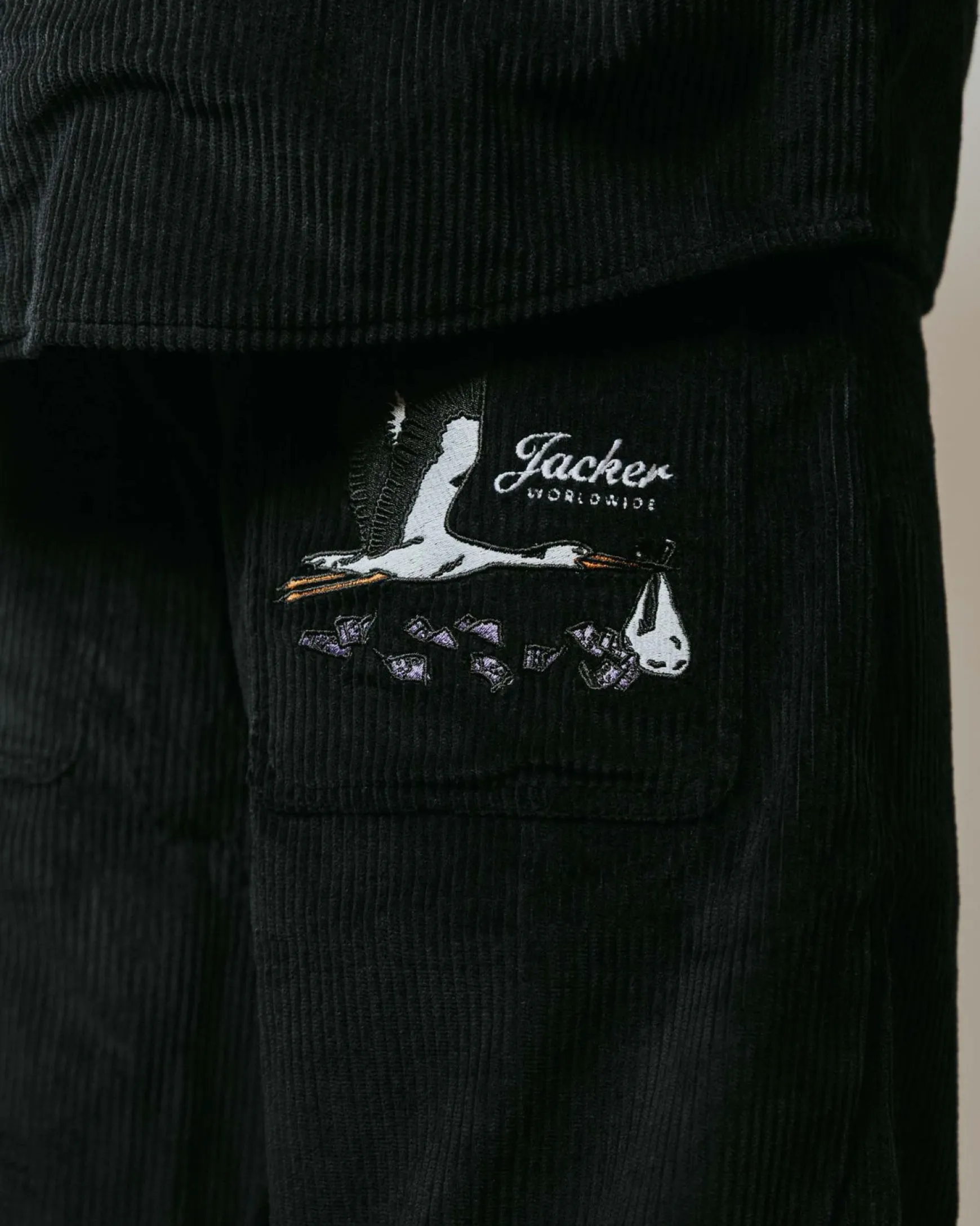 Jacker Stork Corduroy-Baggy Pant-Black