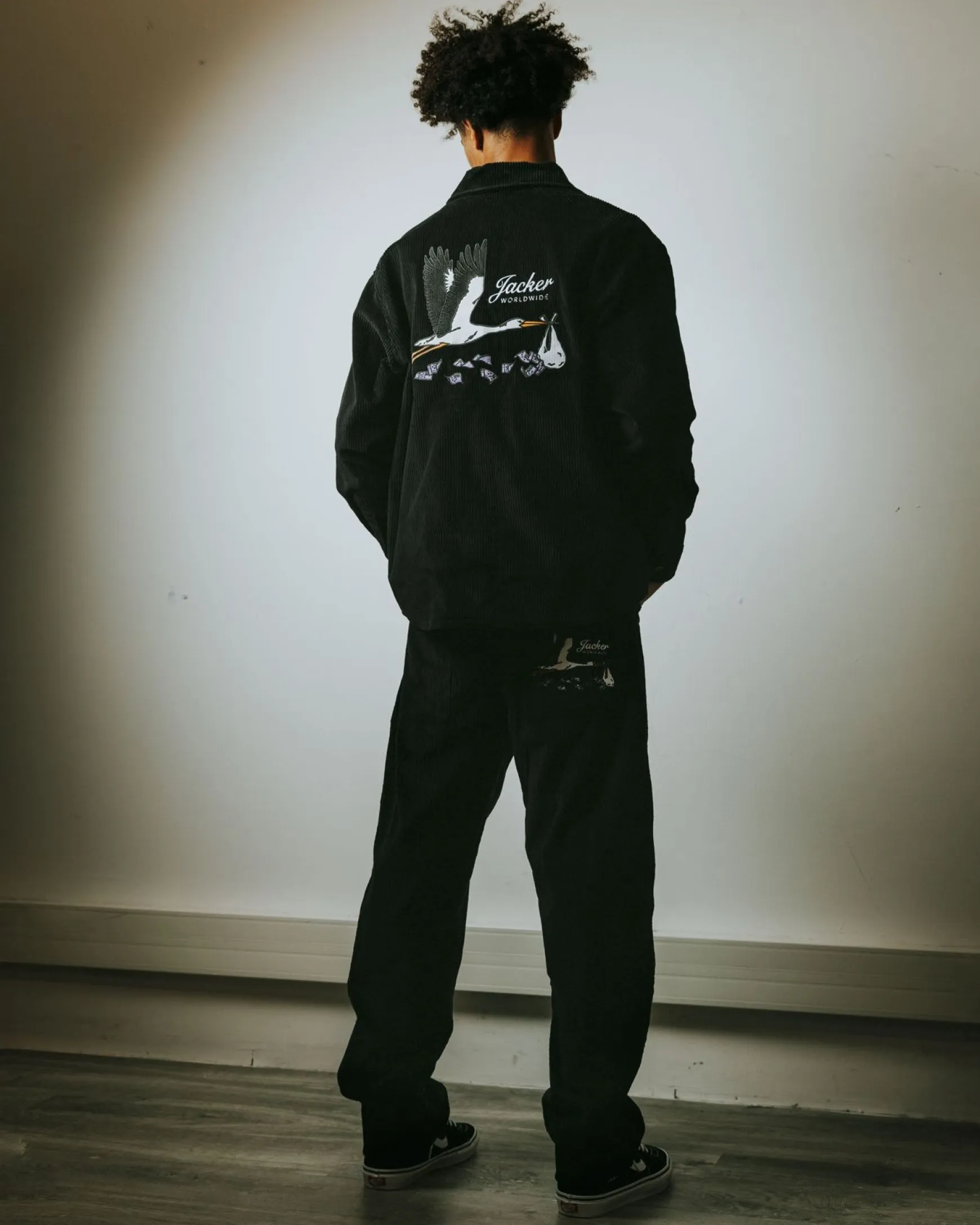Jacker Stork Corduroy-Baggy Pant-Black