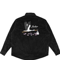 Jacker Stork Corduroy-Overshirt-Black