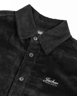 Jacker Stork Corduroy-Overshirt-Black