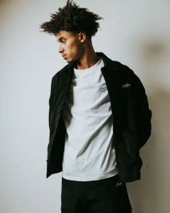 Jacker Stork Corduroy-Overshirt-Black