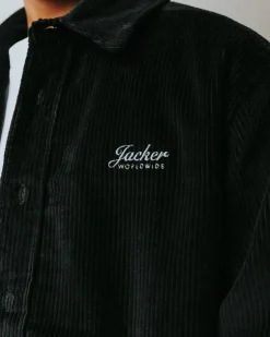 Jacker Stork Corduroy-Overshirt-Black